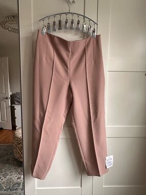 ✨NWT✨ Tailored High-Waist Straight-Leg Petite Pants in Dusty Pink/Tan